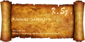 Kassay Szabolcs névjegykártya