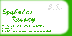 szabolcs kassay business card